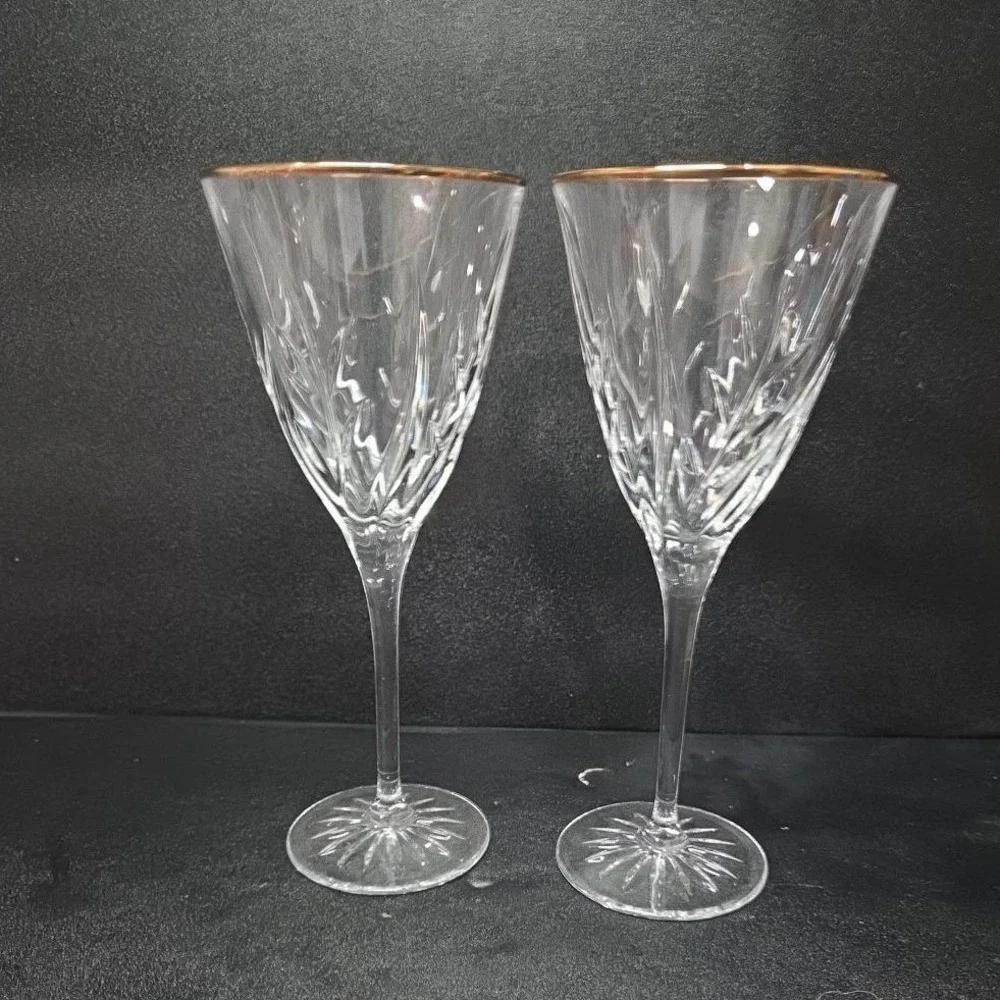 Cristal d'Arques Cassandra Wine Glasses, Set of‎ 2, Vintage Crystal Stemware